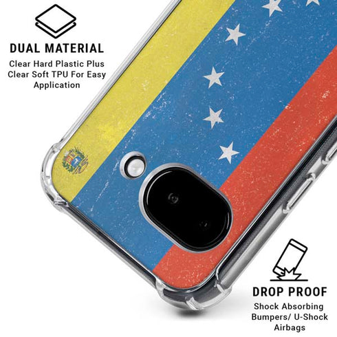 Venezuela Flag Distressed Google Pixel 9a Clear Case